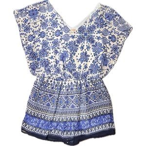 Gianni Bini Butterfly Sleeve Shorts Romper Size Large Fully Lined